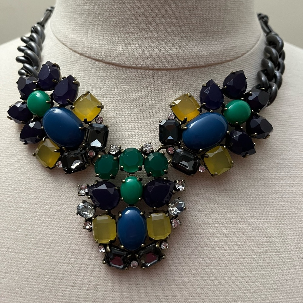 Stella & Dot Multi-Color Statement Crystal Bib Necklace
